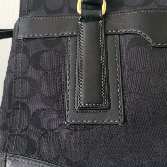 COACH Monogram Canvas Signature Logo Shoulder/ Handbag - Picture 2 of 16